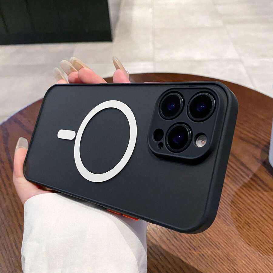 兼容 17promax Magsafe 磁性保护壳，兼容三星 S25 Ultra S24 S23 Ultra A06 A16 A56 无线充电防震手机壳，兼容苹果 16 15 14 13 12 11 Pro Max Pro Plus 7 8 SE 7P 8P X 16e - 黑色 - 查看 1