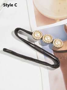 Elegant Faux Pearl Retro Style Hair Accessory, Unscented Relaxed-Textured Hair Compatible,Faux Pearl Flower Decor Magic Hair Bun Maker,Twist Hair Bun Maker, Faux Pearl Decorative Hair Clip, Slouchy Weave Ponytail Holder, High-Grade Hair Curler For Tied Ball Head Design ,Hair Styling Tools ,Hair Styling Kit