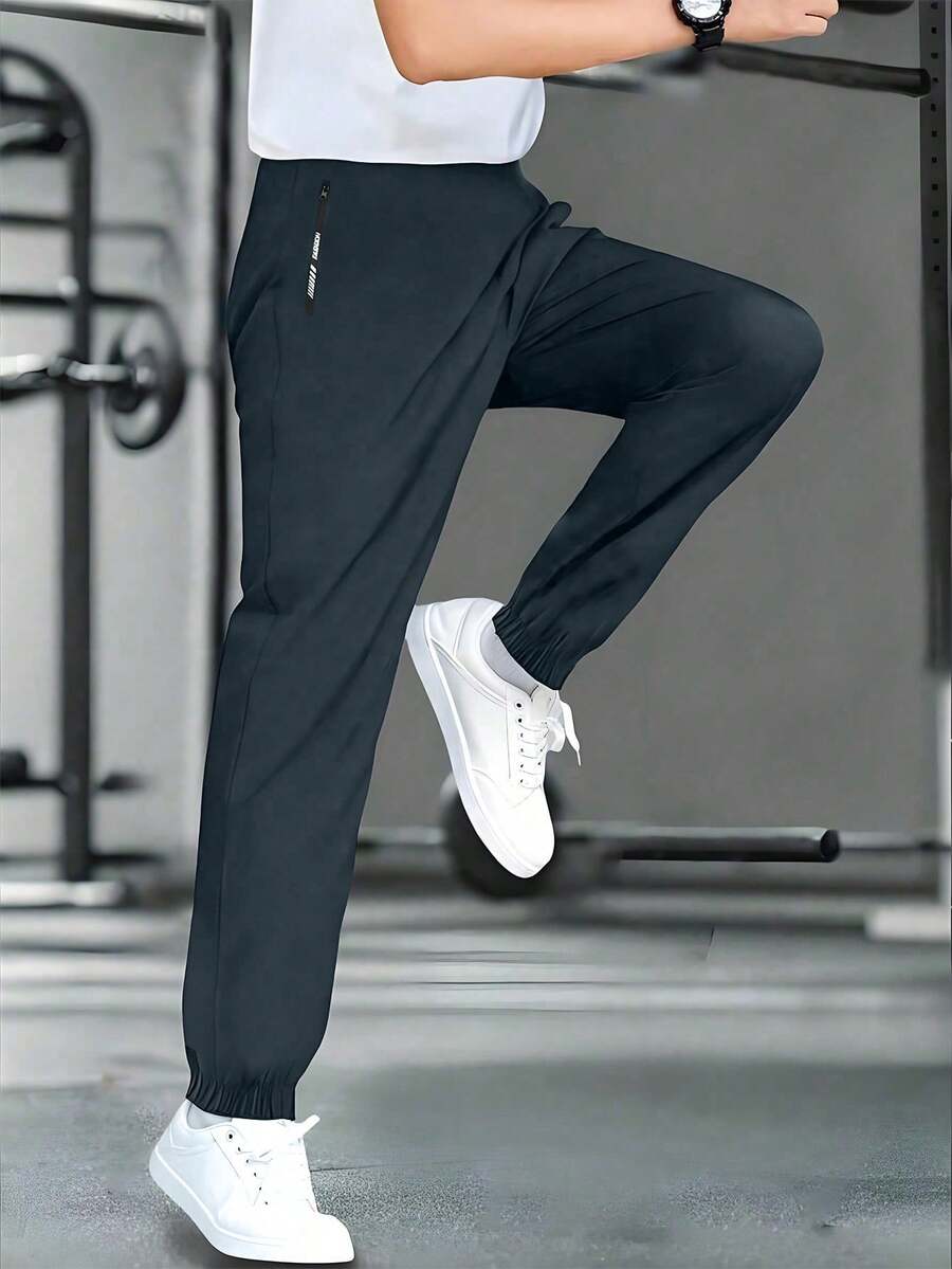 1pc Tween Boys Outdoor Casual Sports Loose Drawstring Pants - Grey - View 1