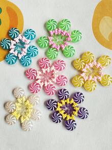 30pcs Lollipop Candy Bow Charm Cute Girly Resin Decorations - Colorful DIY Jewelry, Shoes And Phone Case Accessories - Random Mix