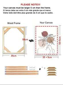 1 Set de 100x50cm Lienzo con Marco de Madera para Pintura al Óleo, Marco de Madera Sólida, Adecuado para Pintura al Óleo, Carteles, Galerías, Murales, Kit de Marco de Óleo, Decoración Artística