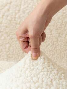 1/2/4pcs Textured Wool Plush Elastic Thickened Solid Color Chair Covers, Suitable For Various Occasions And Festivals - Beige - View 6