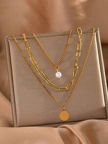 1pc Vintage Punk Rock Band Logo, Star, Moon Stainless Steel Pendant Necklace For Women, Suitable For Daily Wear, Concerts, Parties, Gifts - necklace - View 6