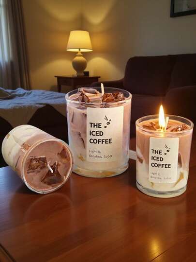 New Jelly Texture Scented Candles, Coffee/Matcha Cup Shaped Scented Candles, Home Fragrance, Long-Lasting Aroma Diffuser, Floral Air Freshener, Suitable For Bedroom And Bathroom, Birthday Gift, Romantic Home Decor, Christmas And New Year Gift, Perfect For Creating Holiday Ambiance