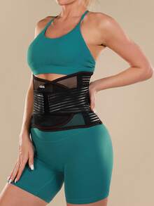 VBOSI 1pc Breathable Adjustable Waist Support Belt, Provides Lumbar Support, Unisex, Mesh Material - Black - View 8