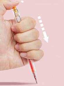 2/3/4/6/12pcs Color Gel Pens Set, Click Type Transparent Barrel Fresh Colors Quick-Dry Ink 0.5mm Ballpoint For Drawing Daily Writing, Office Student Back To School Gift - Multicolor - View 8