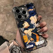 Funda Elegante para con Diseño de Haikyuu, Compatible con 16 Pro, 16 Pro, 16 Plus, 15 Pro, 15 Pro, 14 Pro, 14 Plus, 13 Plus, 13 Pro, 12 Plus, 12 Pro, 11 y 11 Pro.Carcasa Trasera Semi-Transparente Antigolpes con un Look Creativo y de Alta Gama.¡Protege tuóvil con estilo y un toque de Kageyama!Funda Práctica, Carcasa17   17promax - Plateado - Ver 3