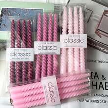 4pcs 10-Inch Spiral Candles, Light/Dark Pink/Muted Color Series, Suitable For Home Decor, Wedding Decor, Dining Table Decor, Best Friend Gifts, Women's Gifts, Winter Gifts, Birthday Decor, Candlelight Dinner, Candle Holders, Formal Dinner, Wedding - Multicolor - View 1