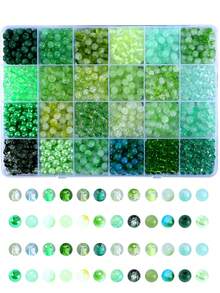 6mm Glass Beads Kit, Round Glass Beads Kit For Jewelry Making, Beads Ideal For Beginners, DIY Arts Crafts, DIY Craft Beads, Best For Friendship