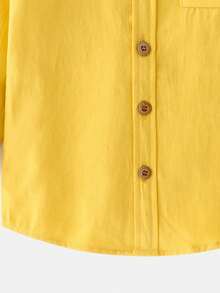 Toddler Boys' Long Sleeve Casual Solid Color Shirt, New Autumn/Winter Collection