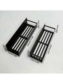 1/2 Magnetic Side Storage Rack, Suitable For Refrigerators And Washing Machines - No Drilling Required, Stylish Black Metal Surface, Wall-Mounted Spice Organizer, Perfect Laundry Storage Rack - Multicolor - View 5