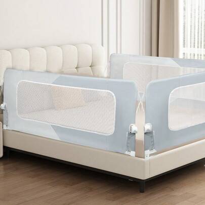 1 set di sponde per letto pieghevoli e regolabili in altezza per bambini, sponde laterali per letti per bambini, design a rete prospettica (disponibili in vari colori e dimensioni) 1,5 m / 1,8 m / 2,0 m