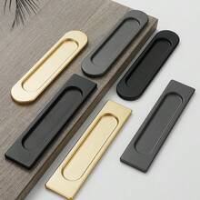 2 tay nắm cửa trượt kiểu chuồng trại - Tay nắm cửa trượt không cần khoan, phù hợp với cửa kính phòng tắm, phụ kiện nội thất ẩn, lắp đặt dễ dàng, phụ kiện phòng tắm hiện đại | Tay nắm cửa trơn tru | Tay nắm vận hành trơn tru, phụ kiện phòng tắm - Nhiều màu - Xem 5