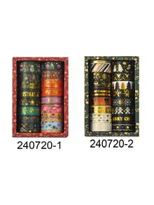 17 Rolls/Box, Christmas Theme Washi Tape Set - Delicate Snowman, Pine Tree, Snowflake, Stars And Other Christmas Patterns, Creative Bronzing Process Design Decorative Tape,For Study Stationery, Gift Wrapping And DIY Crafts Decorative - Multicolor - View 3