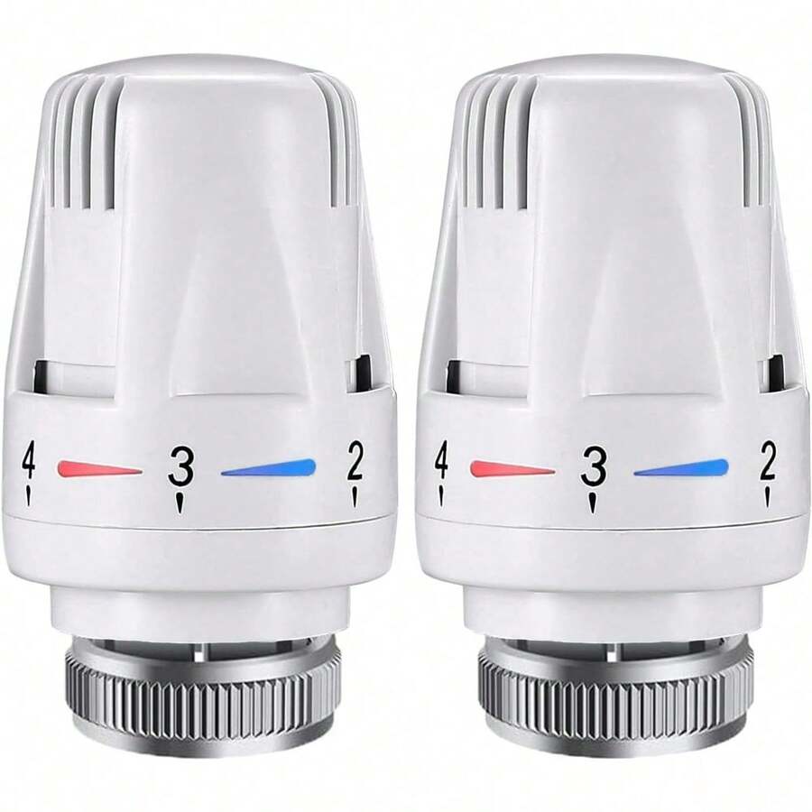 两件套恒温加热器，TRV M30 X 1.5 散热器恒温器，散热器恒温器头，散热器阀门更换头，供暖系统，办公室、家庭用恒温器散热器阀门