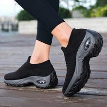 Zapatillas de tenis casuales transpirables para mujer - Negro - Ver 7