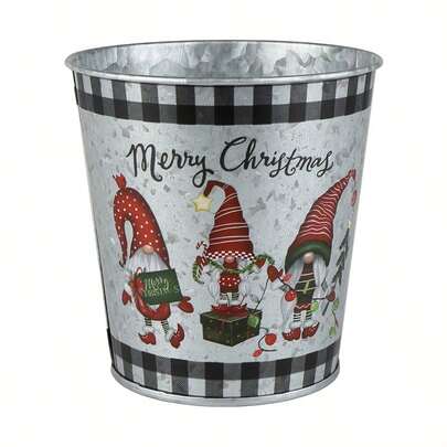 3 piezas de cubos de metal navideños, cubos de caramelos navideños, decoraciones navideñas, cubos de hierro galvanizado, para centro de mesa de fiesta navideña en el hogar, decoración de jardín