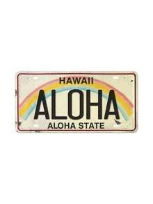 1pc, "Hawaii Aloha State - Aloha" Metal Licence Plate Tin Sign (12"X6"/30cm*15cm) , Vintage Plaque Decor, Home Decor, Room Decor, Wall Decor, Restaurant Decor, Bar Decor, Cafe Decor, Garage Decor,Wall Art,Canvas,Poster Gifts Birthday Graduation - Bạc - Xem 1