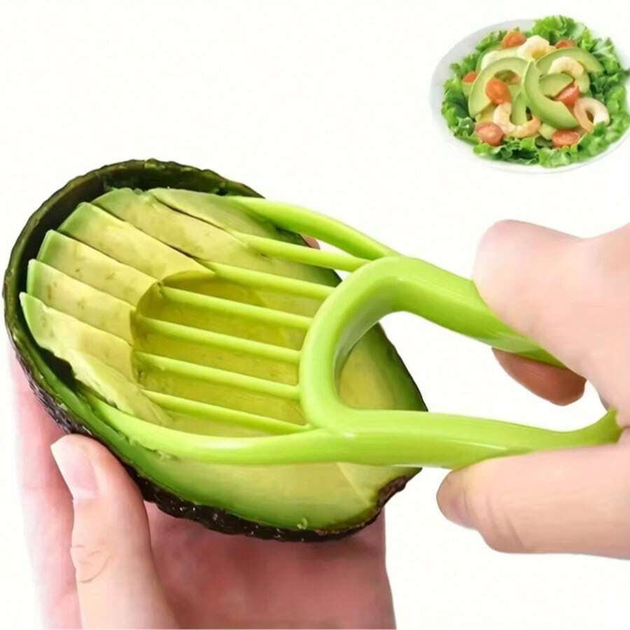 3-In-1 Avocado Slicer, Shea Kernel Butter, Fruit Peeler, Paper Cutter, Pulp Separator, Plastic Knife, Vegetable Tool Gadget - Multicolor - View 1