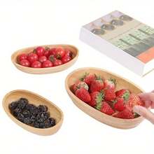 Set Of Natural Wooden Serving Bowls In Various Sizes For Different Portion Needs - Multicolor - View 5