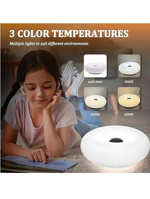 Nowoczesna, pomarańczowa lampa biurkowa LED Donut – regulowana jasność, przewodowa lampa stołowa sterowana dotykowo przez USB z matowym wykończeniem i polerowanym kloszem bębnowym, odpowiednia do sypialni, salonu, biura – idealny prezent urodzinowy, lampa do gabinetu w stylu bankowym