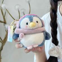 Cute Plush Earphone Case, Scarf Penguin Pattern Pro 3 Earphone Anti-Drop Protective Case, Can Be Hung On Bags, Compatible With AirPods Pro 2/ 3/ 2/ 4 - Multicolor - View 10
