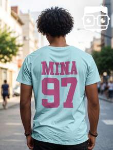 Twice Kpop Mina 97 Korean T-Shirt Ref 2357 VEST NERD - Màu xanh nhạt - Xem 4