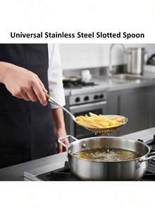 1Pc 201 Stainless Steel Spider Strainer Skimmer - Extra Long Heat Resistant Handle For Noodles, Frying, Pasta & Drain Oil