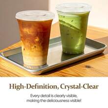 100PCS Disposable Plastic Cups, 16OZ/480ML, With Straws And Lids, Transparent Coffee Cups, Suitable For Parties, Gatherings, Weddings, Birthdays, Commercial Use Cups - 100 CÁI - Xem 5