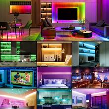 1 pieza Tira de luz LED RGB de 1 metro con controlador mini, crea efectos multicolor, compatible con portátiles y varios dispositivos electrónicos, adecuado para dormitorio, fiesta, decoración del hogar, iluminación trasera de TV, decoración navideña y festiva - Botón 3 - Ver 11