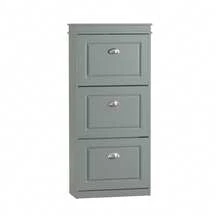 SoBuy 3 Flip-Drawers Shoe Cabinet Shoe Rack Shoe Storage Cupboard Organizer Blue W53 X D24 X H118cm FSR94-B - 灰色 - 查看 12