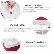 Collapsible Wash Basin 9L Foldable Dish Tub With Drain Plug Portable Collapsible Dish Basin Camping Sink For Washing Dishes Laundry And Kitchen Use Gray - Magenta - 查看 6