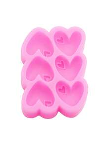 1 peça de molde de silicone líquido rosa, coração, redemoinho, pentagrama, coração, molde em forma de amor para fazer sorvete realista, doces, macarrão instantâneo, acessórios de joias de resina, adequado para chapéus, grampos de cabelo, elásticos de cabelo, sapatos, acessórios decorativos - Rosa - Ver 10