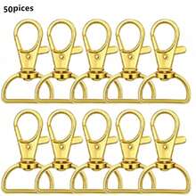 10/20/30/50 件旋转弹簧钩、钥匙链夹、挂绳 D 形环夹、钥匙链和挂绳制作五金件、DIY 工艺品