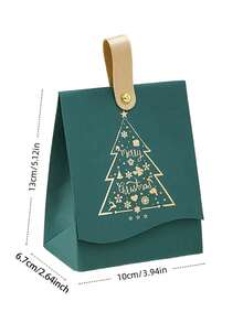 10pcs Christmas Gift Boxes - With Leather Handles, Christmas Tree Design In Holiday Red, White And Green, Suitable For Cookies, Candies, Chocolates And Small Gifts - Ideal For Business Christmas Decor, Party Favors And Winter New Year Presents. Christmas Gift Boxes, Gift Box Packaging, Christmas Decorations, Large Christmas Gift Boxes, Holiday Gifts, Seasonal Decor, Elegant Packaging, Decorative Packaging, Premium Finish (10/5PCS)