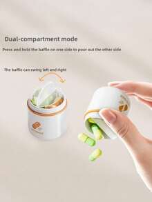 1 个迷你双隔层药盒 - 防潮密封设计，方便旅行或出差时携带个人药物 - 彩色 - 查看 5