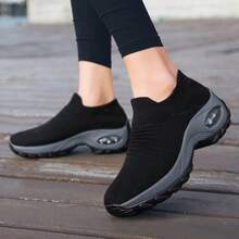 Zapatillas de tenis casuales transpirables para mujer - Negro - Ver 5