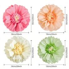 Oversized Artificial Colored Crepe Paper Flower Wall Decor, For Wedding Backdrop, Bridal Shower, Birthday Party Decoration, Carnival Party Supplies, Seasonal Celebration