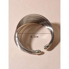 Brazalete de puño ancho - Plateado - Ver 3