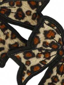 2 件豹纹蝴蝶结刺绣布贴，时尚百搭涤纶熨烫/缝制贴花，适用于服装、包包、鞋子、窗帘、家居装饰 - 彩色 - 查看 3