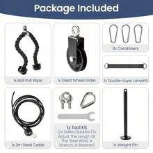 Professional Cable Pulley System Home Gym Pull Down And Lift Pulley Machine Attachment For Full Body Workout Strength Training Equipment For Arms Back Shoulders - Black - View 3
