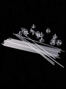 10/20/30/50pcs Plastic Balloon Fixing Buckle And Stick Minimalist Transparent Balloon Stand For Party Use