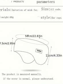 1pc New Winter Warm Ear Muffs, Windproof And Cold-Proof Riding Eye Mask With Light Blocking White Ear Muffs - Multicolor - View 11