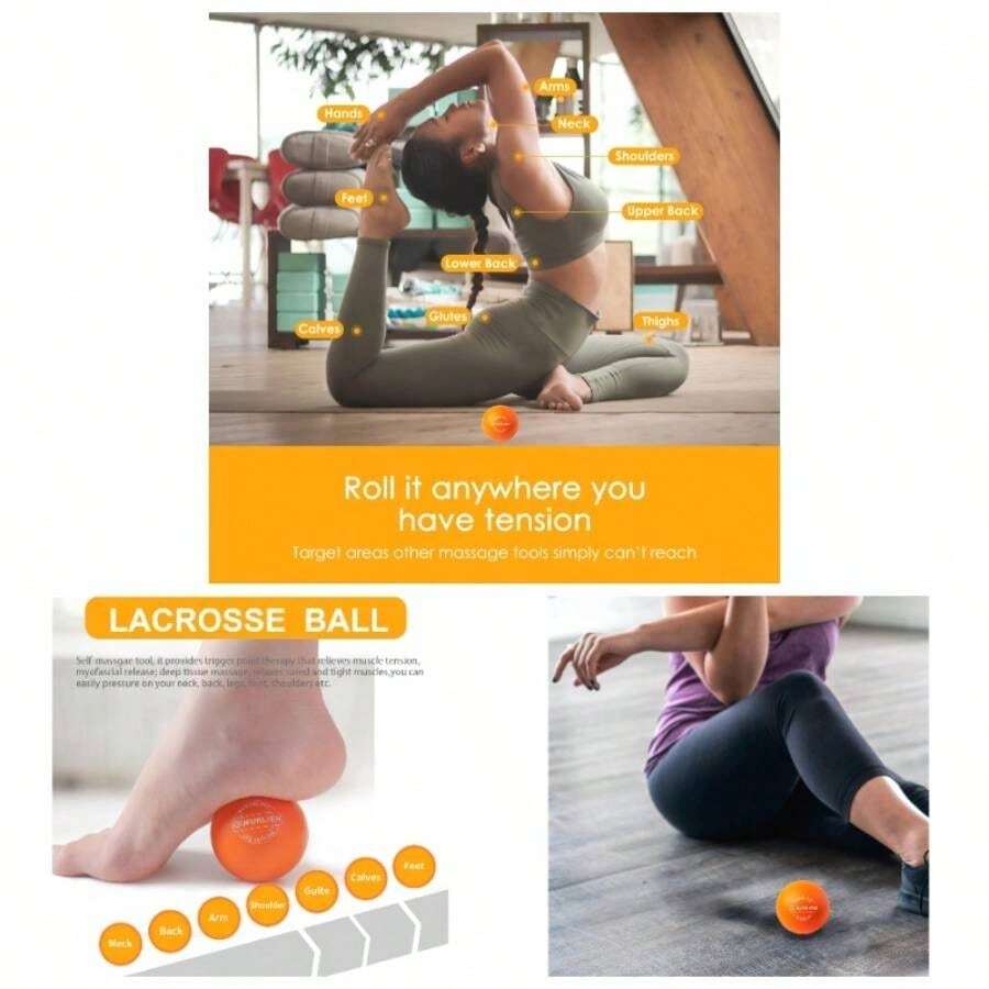 Massage Ball, Ball Point Therapy, Deep Tissue, Myofascial Release, Sore Muscle Relief Massager Neck, Shoulder, Back, Foot Or Muscle Tension U2013 Orange