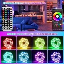 HBOWMDJIA 16ft-100ft LED Strip Lights With 44Key Remote And APP Control, Flexible Use,  Music Sync, Timing, Adjustable Color Flashing Speed, 6 DIY Modes, Very Easy To Install, LED Lights For Bedroom, Room, Ceiling, Halloween Party Atmosphere, Game Atmosphere Light, Christmas Gifts - ánh sáng đa sắc - Xem 2