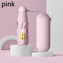 1pc Compact Folding Umbrella, Capsule Sunshade Umbrella, Mini Pocket Waterproof Portable Travel Umbrella (With Umbrella Case), Women's 2-In-1 Sunscreen Rainproof Umbrella, Mini Travel Umbrella, Women's Umbrella, Lightweight Portable Sunscreen Rainproof Umbrella, UV Protection, Windproof, 99% UV Protection, Unisex, Sturdy Structure, Sunscreen Rainproof, Essential Travel Rainproof Windproof Umbrella - Multicolor - View 7