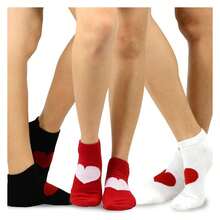 Valentine's Day Socks Women - TeeHee Cotton Low Cut Ankle Socks 3-Pair Pack - Cute Heart- Women's 9-11 6-9 US Shoe Size - 如圖708 - 查看 1