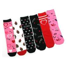 Valentine's Day Socks Women 6-Pair Pack - Heart Crew Socks For Women - Mother's Day Gifts - Women's Shoe Size 6-9 - Cotton - 如圖703 - 查看 2