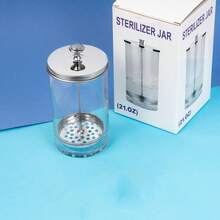 理髮店消毒瓶，21盎司/35盎司玻璃消毒瓶，帶可拆卸籃子的理髮工具消毒容器，可用於消毒指甲工具，理髮用品