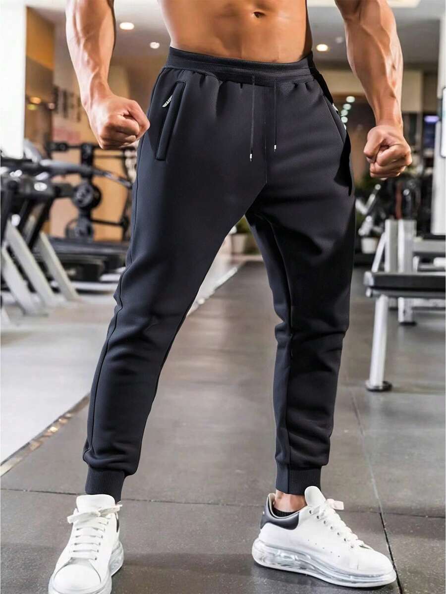 Men's Casual Outdoor Sports Sweatpants, Autumn/Winter, Fall - Black - View 1